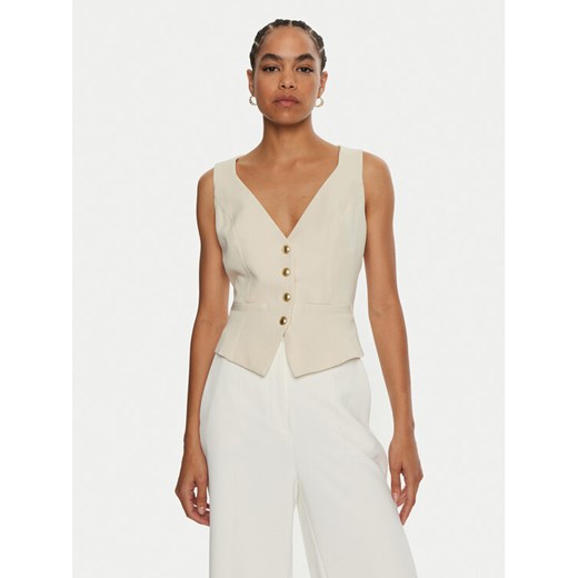 Guess Kamizelka Fatima W4YN53 WFWX2 Écru Regular Fit ze sklepu MODIVO w kategorii Kamizelki damskie - zdjęcie 184261621