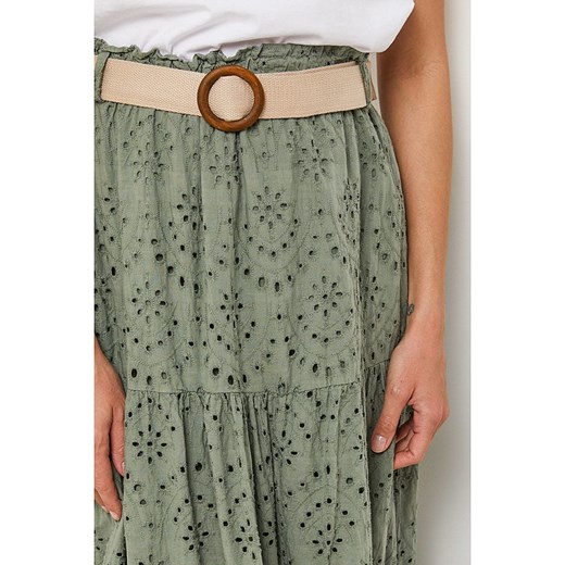 Lin Passion Lniana spódnica w kolorze khaki Lin Passion 38/40 promocyjna cena Limango Polska
