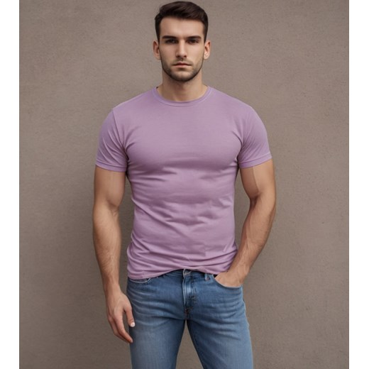T-shirt premium bawełniany lawendowy Recea ze sklepu Recea.pl w kategorii T-shirty męskie - zdjęcie 184263524