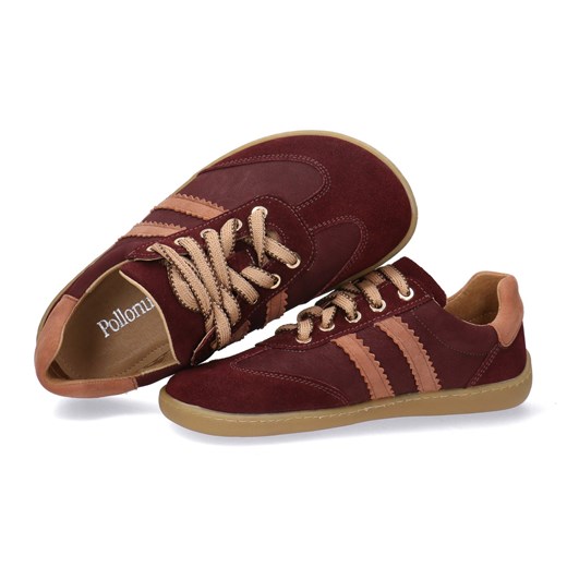 Buty damskie barefoot skórzane Pollonus 5-1774-004 Bordo z Różem ze sklepu butyolivier w kategorii Półbuty damskie - zdjęcie 184264142