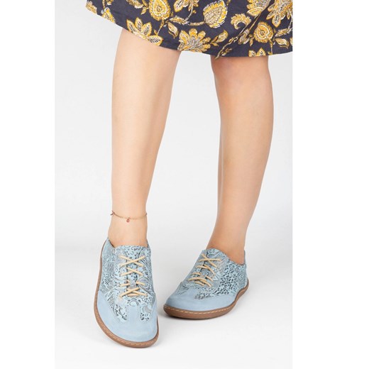 Olivier Buty Barefoot damskie skórzane minimalistyczne 1287 błękitne niebieskie Olivier 37 ButyModne.pl
