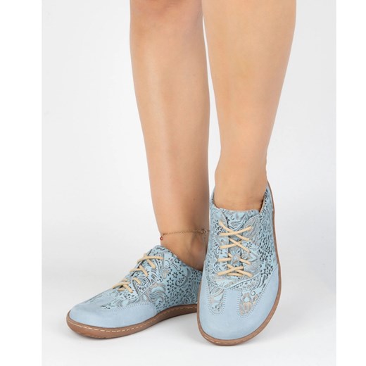 Olivier Buty Barefoot damskie skórzane minimalistyczne 1287 błękitne niebieskie Olivier 36 ButyModne.pl
