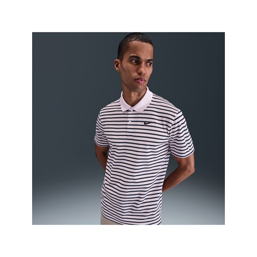 Męska koszulka polo do golfa w paski Nike Dri-FIT Victory - Fiolet ze sklepu Nike poland w kategorii T-shirty męskie - zdjęcie 184264201