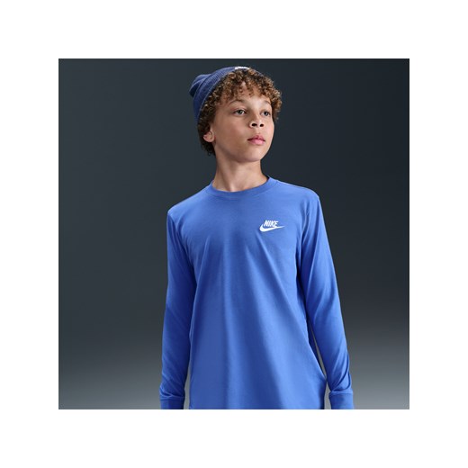 T-shirt z długim rękawem dla dużych dzieci Nike Sportswear - Niebieski ze sklepu Nike poland w kategorii T-shirty chłopięce - zdjęcie 184264214