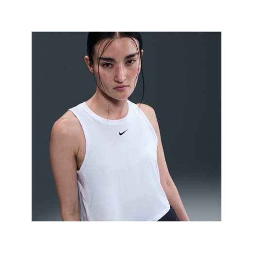 Damska koszulka bez rękawów o skróconym kroju Dri-FIT Nike One Classic - Biel ze sklepu Nike poland w kategorii Bluzki damskie - zdjęcie 184264252