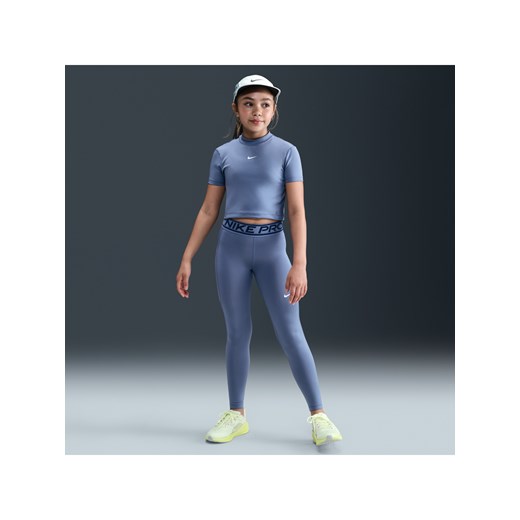 Dziewczęce legginsy ze średnim stanem Nike Pro - Niebieski ze sklepu Nike poland w kategorii Spodnie damskie - zdjęcie 184264314