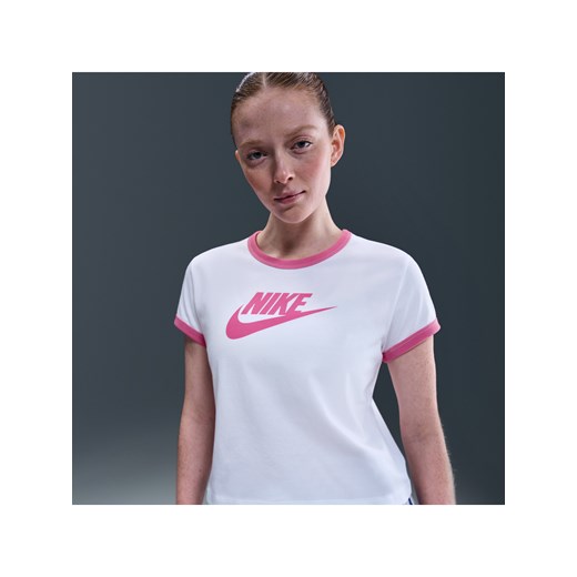 Damski T-shirt z krótkim rękawem i lamówką Nike Sportswear - Biel ze sklepu Nike poland w kategorii Bluzki damskie - zdjęcie 184264341