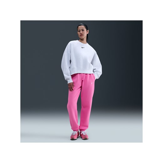 Damskie spodnie dresowe o kroju oversize z wysokim stanem Nike Sportswear Phoenix Fleece - Różowy ze sklepu Nike poland w kategorii Spodnie damskie - zdjęcie 184264442
