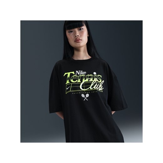 Damski T-shirt oversize z grafiką - Czerń ze sklepu Nike poland w kategorii Bluzki damskie - zdjęcie 184264550