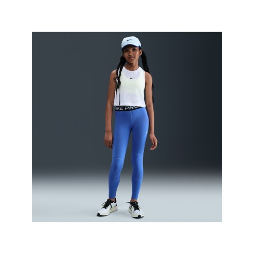 Legginsy dla dużych dzieci (dziewcząt) Nike Pro Dri-FIT - Niebieski ze sklepu Nike poland w kategorii Spodnie damskie - zdjęcie 184264583