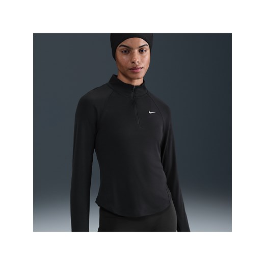 Damska koszulka do biegania z zamkiem 1/4 Dri-FIT Nike Tempo Swoosh Run - Czerń ze sklepu Nike poland w kategorii Bluzki damskie - zdjęcie 184264591
