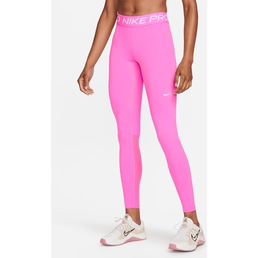 Damskie legginsy ze średnim stanem i wstawkami z siateczki Nike Pro - Czerwony ze sklepu Nike poland w kategorii Spodnie damskie - zdjęcie 184264744