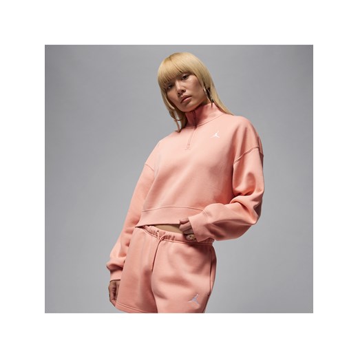 Damska bluza z zamkiem 1/4 Jordan Brooklyn Fleece - Pomarańczowy ze sklepu Nike poland w kategorii Bluzy damskie - zdjęcie 184264882