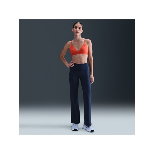 Damskie wywijane spodnie z wysokim stanem Dri-FIT Nike One - Niebieski ze sklepu Nike poland w kategorii Spodnie damskie - zdjęcie 184264913