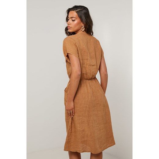 Sukienka Le Monde Du Lin midi z lnu 