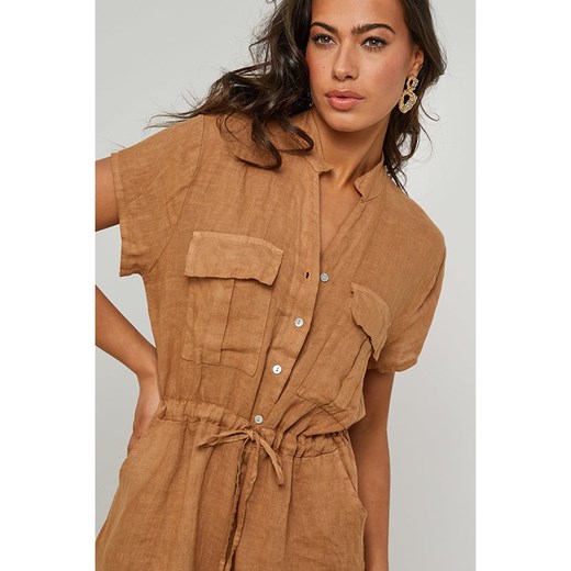 Sukienka Le Monde Du Lin midi z lnu 