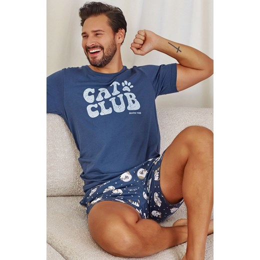 Doctor Nap bawełniana piżama męska PMB.7204.DEEP_BLUE, Kolor niebieski-wzór, Rozmiar 2XL, Doctor Nap ze sklepu Intymna w kategorii Piżamy męskie - zdjęcie 184268812