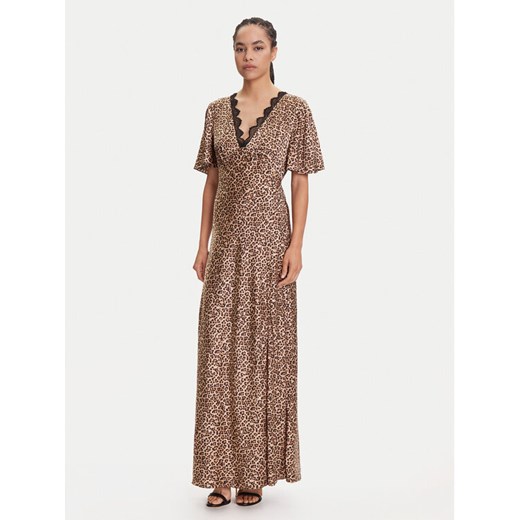 Guess Sukienka wieczorowa W5YK01 WHEZ2 Beżowy Regular Fit ze sklepu MODIVO w kategorii Sukienki - zdjęcie 184269413