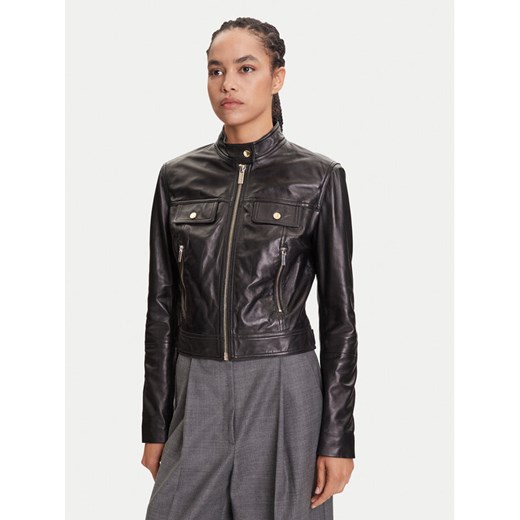 Marciano Guess Kurtka skórzana 5YGL09 7345A Czarny Regular Fit ze sklepu MODIVO w kategorii Kurtki damskie - zdjęcie 184269451