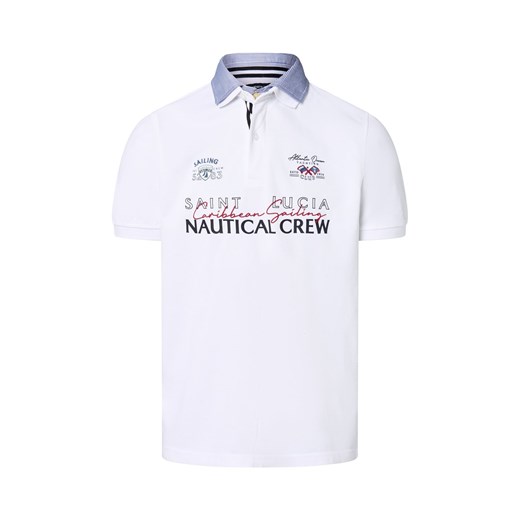 Andrew James Męska koszulka polo Mężczyźni Bawełna biały nadruk ze sklepu vangraaf w kategorii T-shirty męskie - zdjęcie 184269861