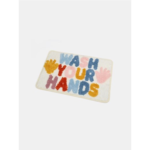 Sinsay - Mata łazienkowa z napisem "Wash your hands" - wielobarwny ze sklepu Sinsay w kategorii Dywaniki łazienkowe - zdjęcie 184270171