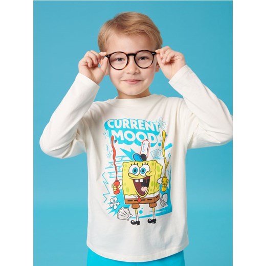 Sinsay - Koszulka z długimi rękawami SpongeBob - kremowy ze sklepu Sinsay w kategorii T-shirty chłopięce - zdjęcie 184270174