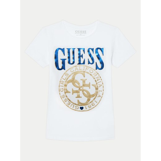 Guess T-Shirt J5RI20 K6YW4 Biały Regular Fit ze sklepu MODIVO w kategorii T-shirty chłopięce - zdjęcie 184272082