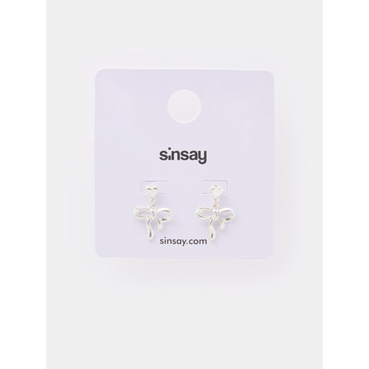 Sinsay - Srebrne kolczyki na sztyft - kokardki - srebrny Sinsay One Size Sinsay