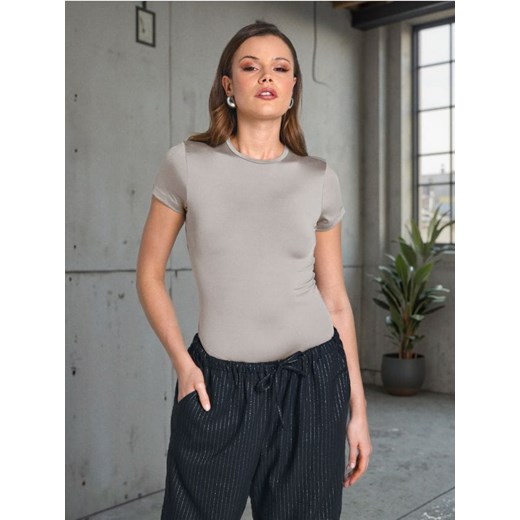 Sinsay - Body z krótkim rękawkiem - kremowy ze sklepu Sinsay w kategorii Bluzki damskie - zdjęcie 184276610