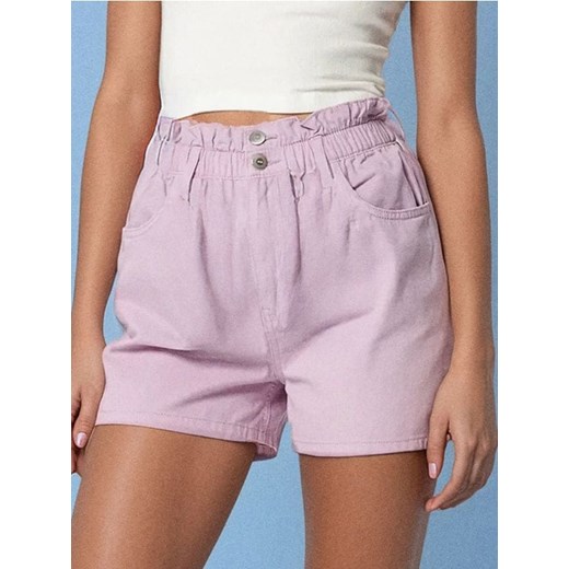 Sinsay - Szorty paperbag high waist - fioletowy ze sklepu Sinsay w kategorii Szorty - zdjęcie 184276612