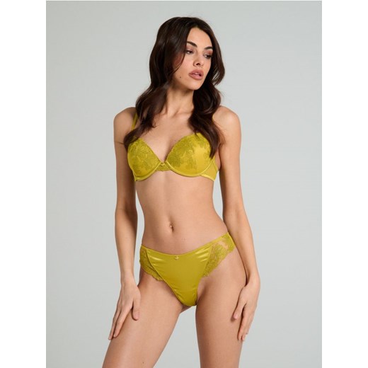 Sinsay - Biustonosz push-up z koronką - zielony - id: 707CE-71X - marki Sinsay - 184276901 Sinsay - Biustonosz push-up z koronką - zielony ze sklepu Sinsay w kategorii Biustonosze - zdjęcie 184276901