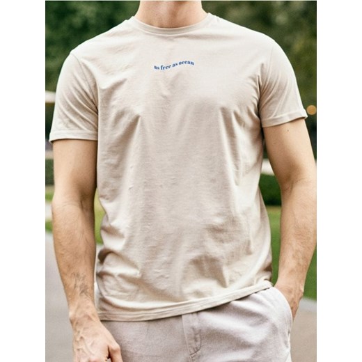 Sinsay - Koszulka - beżowy ze sklepu Sinsay w kategorii T-shirty męskie - zdjęcie 184276960