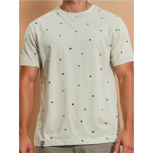 Sinsay - Koszulka z ozdobnym wzorem allover - zielony ze sklepu Sinsay w kategorii T-shirty męskie - zdjęcie 184276974
