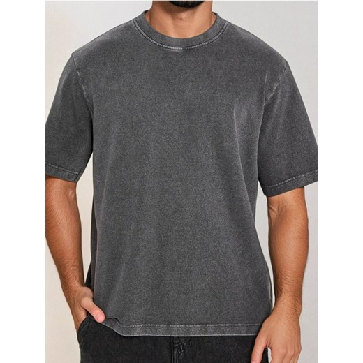 Sinsay - Bluza z krótkim rękawem z efektem sprania - szary ze sklepu Sinsay w kategorii T-shirty męskie - zdjęcie 184277171