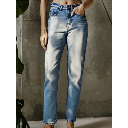 Sinsay - Jeansy mom high waist - niebieski ze sklepu Sinsay w kategorii Jeansy damskie - zdjęcie 184277220