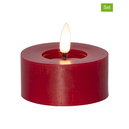 STAR Trading Świece LED (2 szt.) w kolorze czerwonym - wys. 5,5 x Ø 7 cm ze sklepu Limango Polska w kategorii Świece i dyfuzory - zdjęcie 184278292