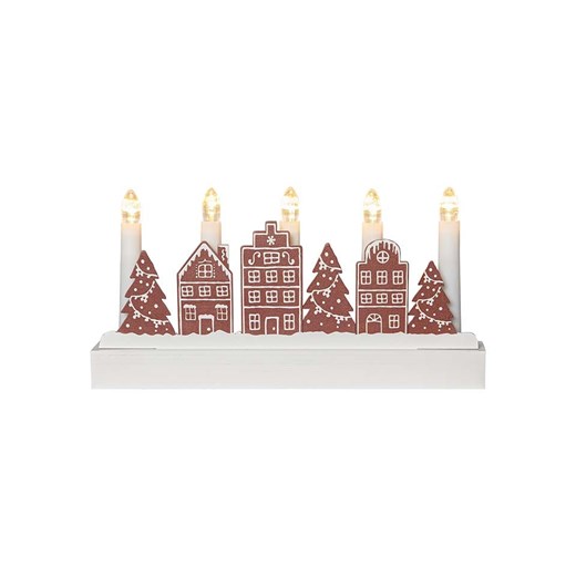 STAR Trading Dekoracyjna lampa LED &quot;Yuletide&quot; w kolorze brązowo-białym - 28 x 14,5 x 5 cm ze sklepu Limango Polska w kategorii Oświetlenie led - zdjęcie 184278303