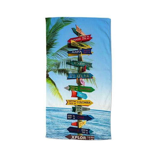 Good Morning Ręcznik plażowy &quot;Beach Sign&quot; w kolorze błękitno-zielonym ze sklepu Limango Polska w kategorii Ręczniki - zdjęcie 184278350