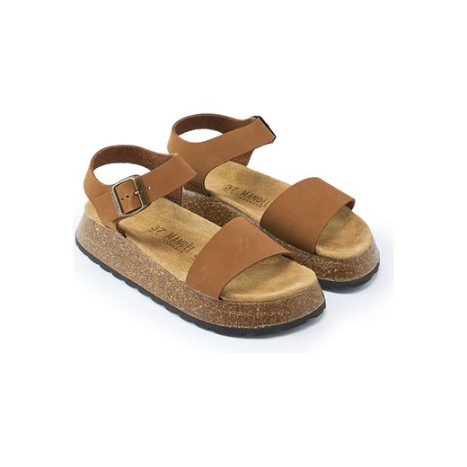 Mandel Skórzane sandały w kolorze jasnobrązowym Mandel 38 wyprzedaż Limango Polska
