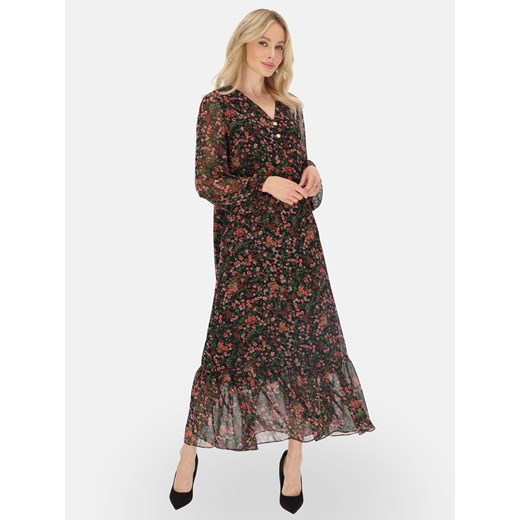 Zwiewna sukienka maxi w kwiaty L'AF Fera ze sklepu Eye For Fashion w kategorii Sukienki - zdjęcie 184278673