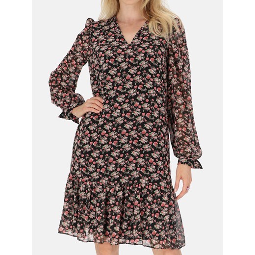 Romantyczna sukienka midi w kwiaty z falbanką L’AF Darsi ze sklepu Eye For Fashion w kategorii Sukienki - zdjęcie 184278683