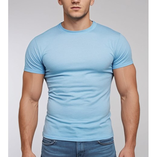 T-shirt premium bawełniany błękitny Recea ze sklepu Recea.pl w kategorii T-shirty męskie - zdjęcie 184278991