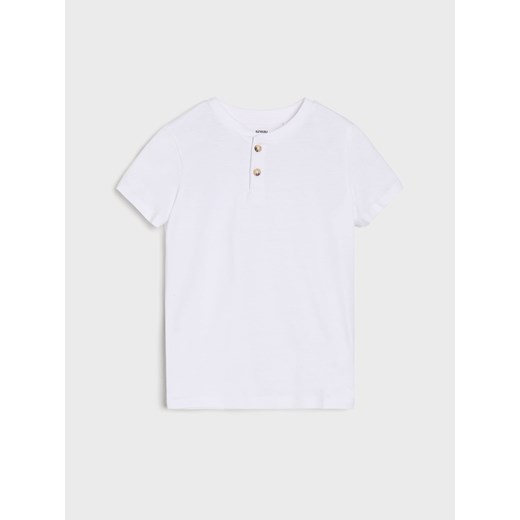 Sinsay - Koszulki z ozdobnymi guzikami 2 pack - granatowy Sinsay 122 (6-7 l) Sinsay