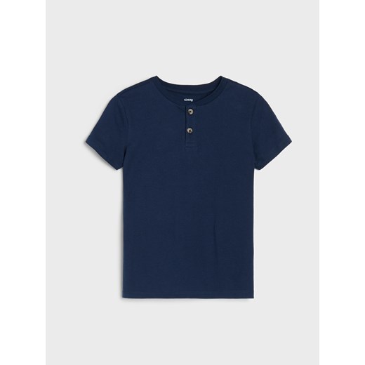 Sinsay - Koszulki z ozdobnymi guzikami 2 pack - granatowy Sinsay 140 (9-10 l) Sinsay