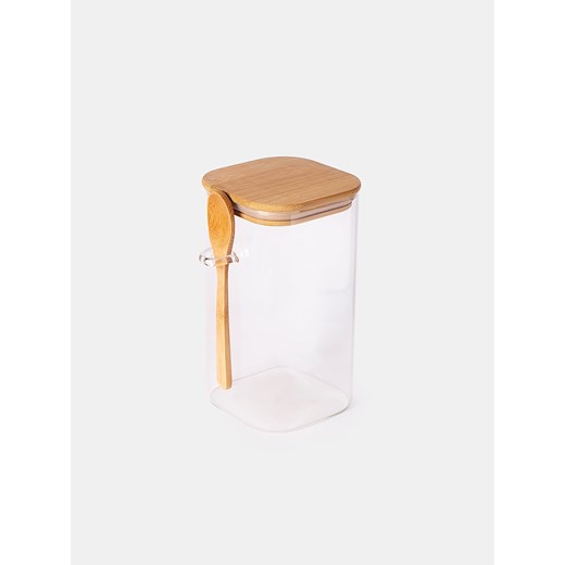 Sinsay - Pojemnik na żywność z pokrywką i drewnianą łyżką - clear Sinsay One Size Sinsay
