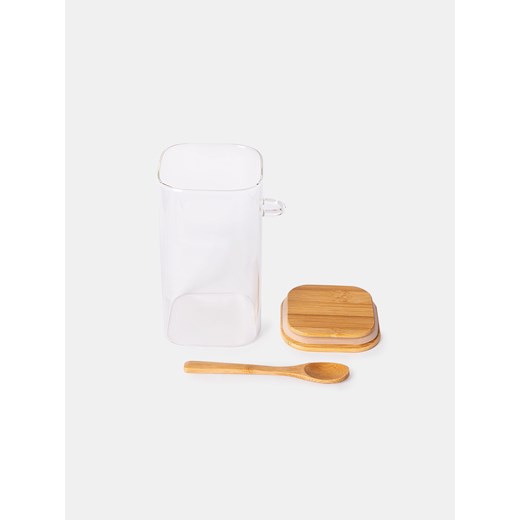 Sinsay - Pojemnik na żywność z pokrywką i drewnianą łyżką - clear Sinsay One Size Sinsay
