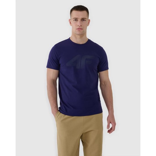 Męski t-shirt z nadrukiem 4F 4FWMM00TTSHM2257 - granatowy ze sklepu Sportstylestory.com w kategorii T-shirty męskie - zdjęcie 184280093
