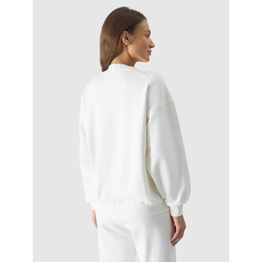 Damska bluza z nadrukiem bez kaptura 4F 4FRSS24TSWSF1756 - biała wyprzedaż Sportstylestory.com