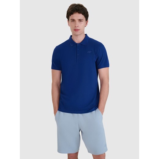 Męska koszulka polo 4F 4FWMM00TPTSM366 - granatowa ze sklepu Sportstylestory.com w kategorii T-shirty męskie - zdjęcie 184280323