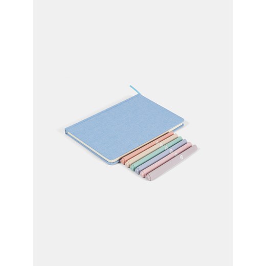 Sinsay - Zestaw: notes i mazaki - granatowy Sinsay One Size Sinsay